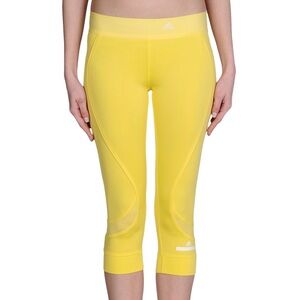 Adidas by Stella McCartney Performance 3/4 Crop Leggings Studio Run Yellow Sz M